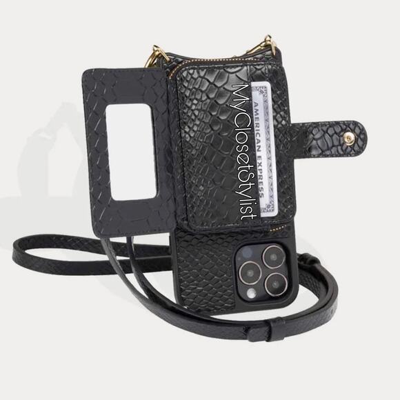 Bandolier MIRROR Snake Black 13 Pro iPhone Case Strap SET! NWT Purse Crossbody - Picture 4 of 12